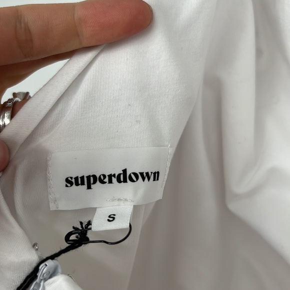 superdown Brynn Ruched Midi Dress in White S - Picture 8 of 9